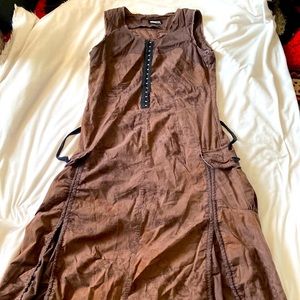 Pick Up puffed up draped lower part - corset midi dress